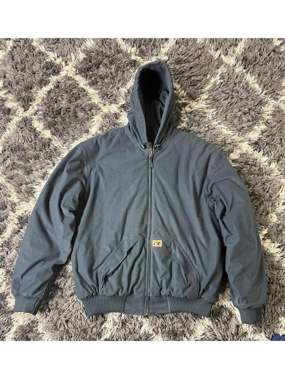 VTG Polar King By Key Forest Navy Black Zip Chore Coat Men's XL Work Outdoor